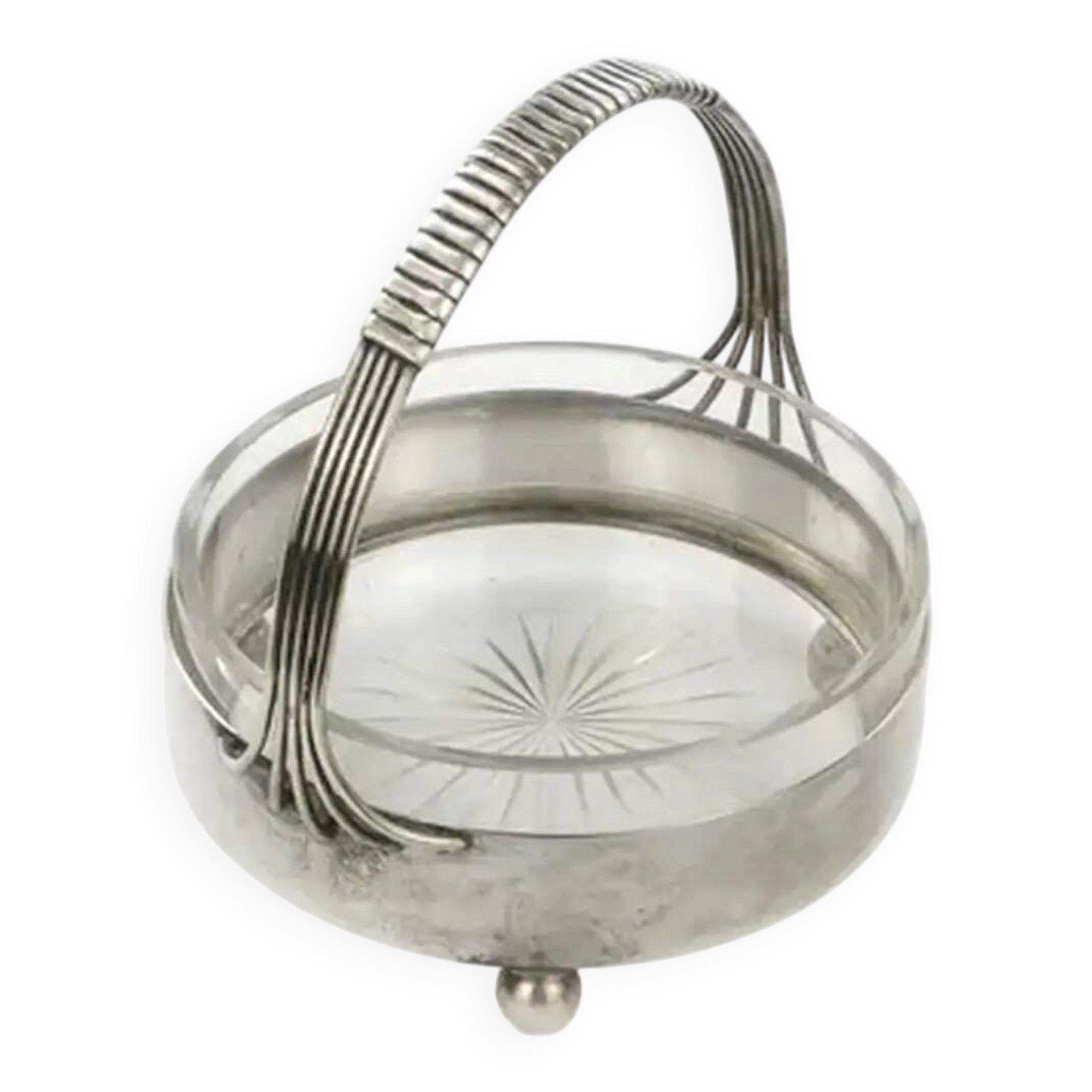 Art Deco nut or snack basket, brass, Germany, 1930s