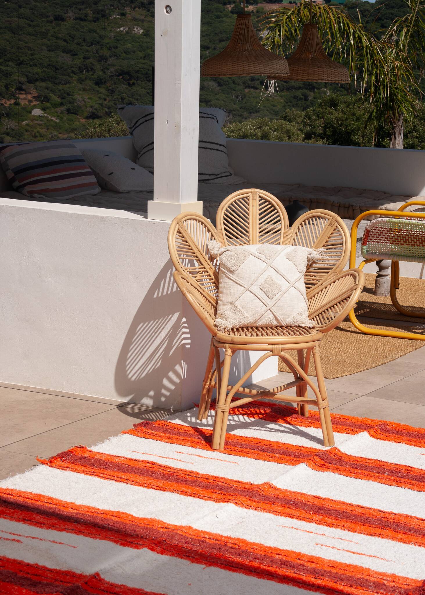 Handmade recycled cotton rug - Orange