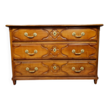 Commode époque Louis XVI en merisier massif de la seconde moitié du XVIIIè