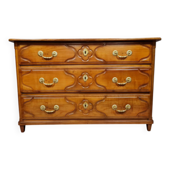 Louis XVI period chest of drawers in solid cherry wood from the second half of the 18th century