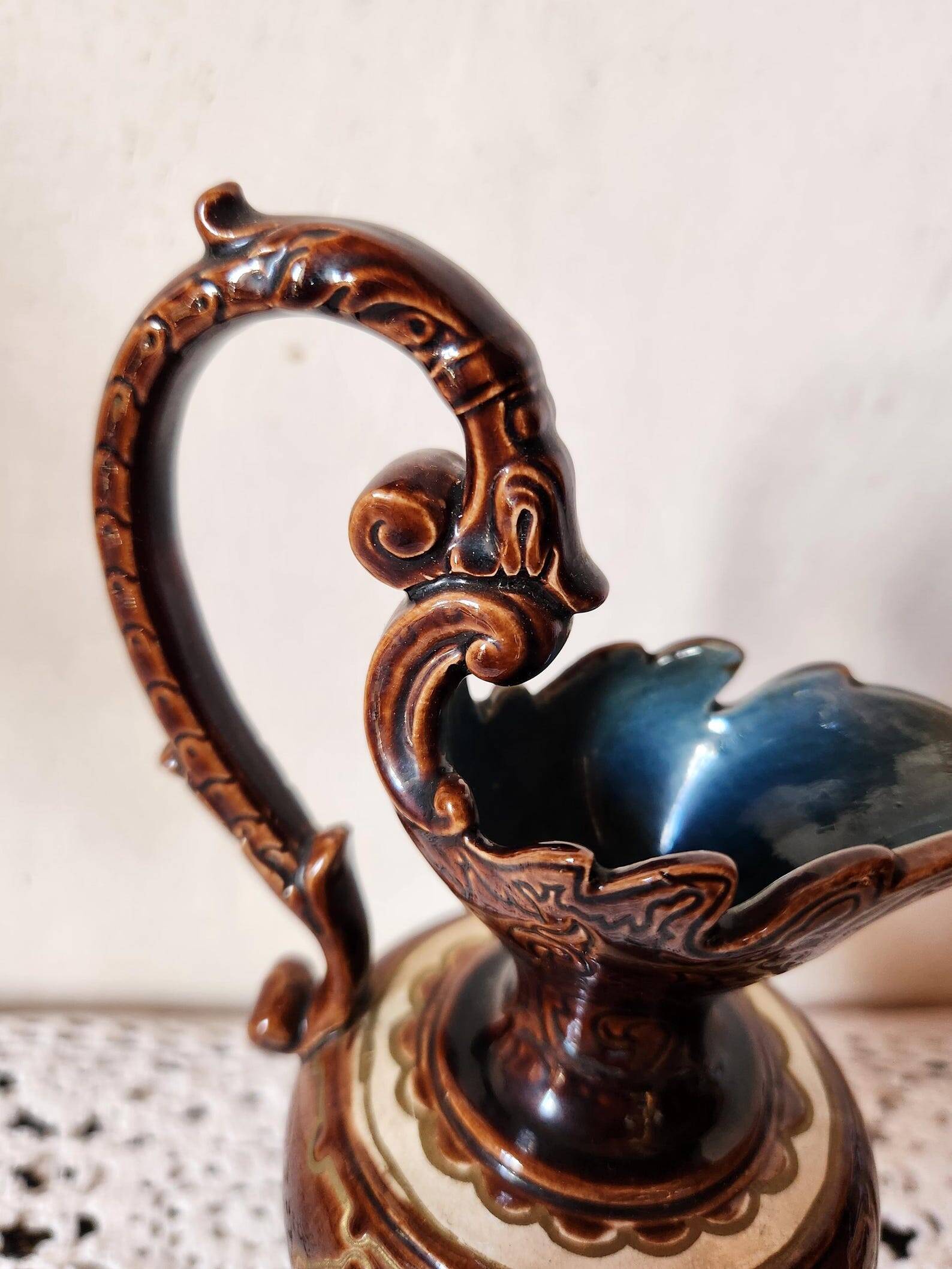 Austrian Bodenbach Gerbing & Stephan 1800s Pitcher Grecian Style Detail