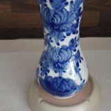 Vintage vase flower blue white h.15.5cm