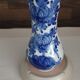 Vase vintage fleuri bleu blanc h.15.5cm