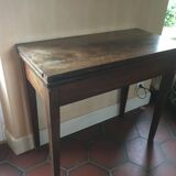 Wooden folding period play table with carpet embroidered with flowers