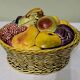 Sarreguemines Majolica slip lidded basket