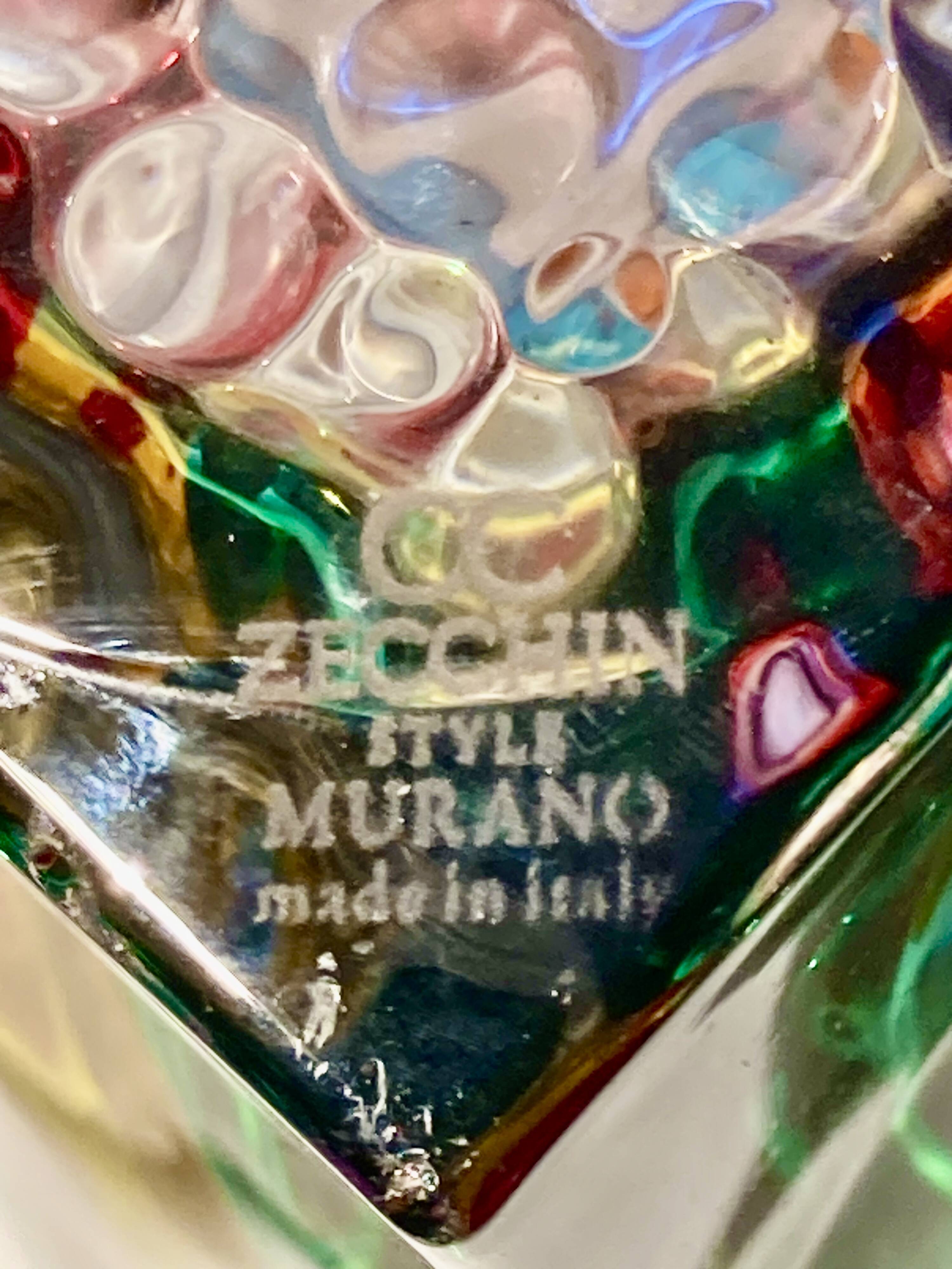 Multicolor vase signed cc zecchin - size xxl