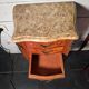 Louis XV style curved bedside table in marquetry