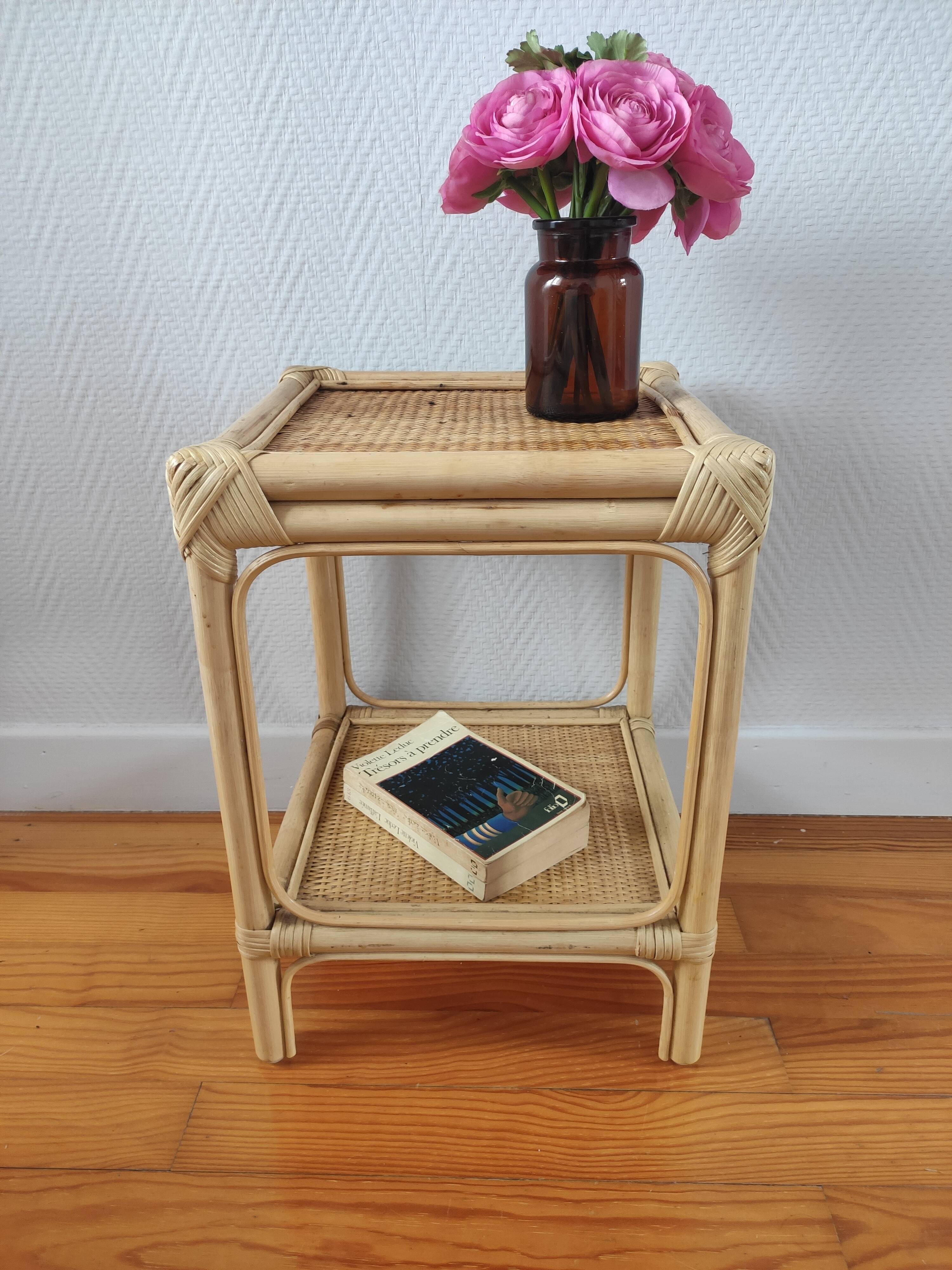 Rattan nightstand