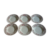 6 plates hollow earthenware vintage wolves mill