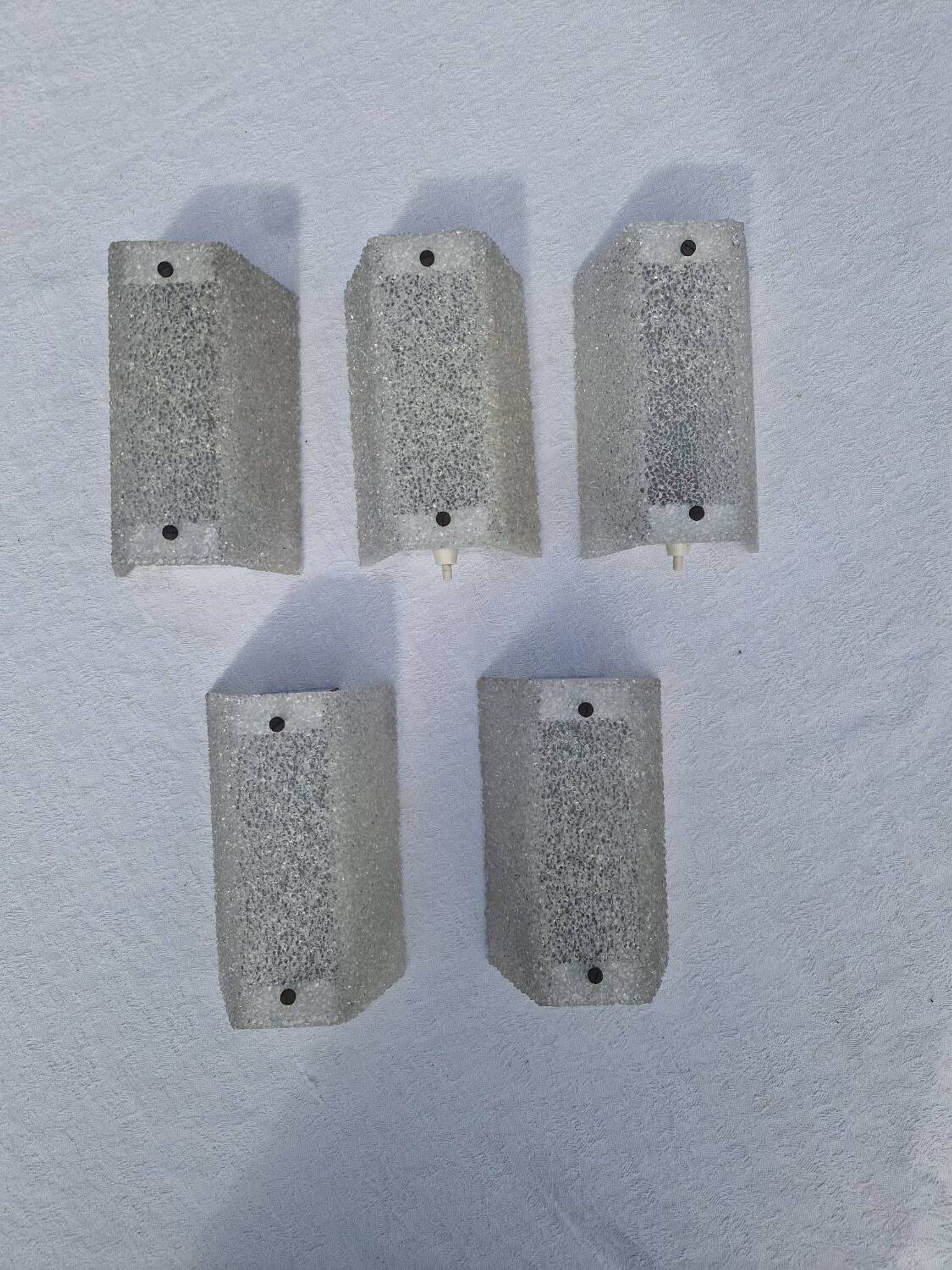 5 perspex wall lights, 1960s-70s