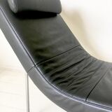 Black leather adjustable lounge chair by Rolf Benz, Basix series
