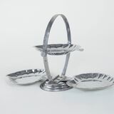 Three-tier metal cake stand, Italian design, 1970s, made in Italy