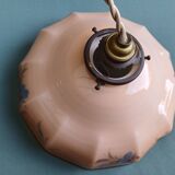 Suspension in pink opaline painted art deco