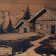 Pyrographed Alpine Table - Mid-Century Folk Art - Chalet Atmosphere