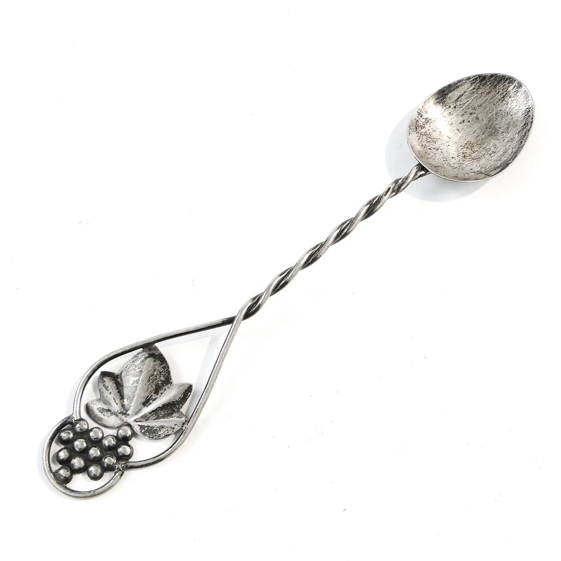 Salt spoon, mid-century modern, silver, Poland, 1970s