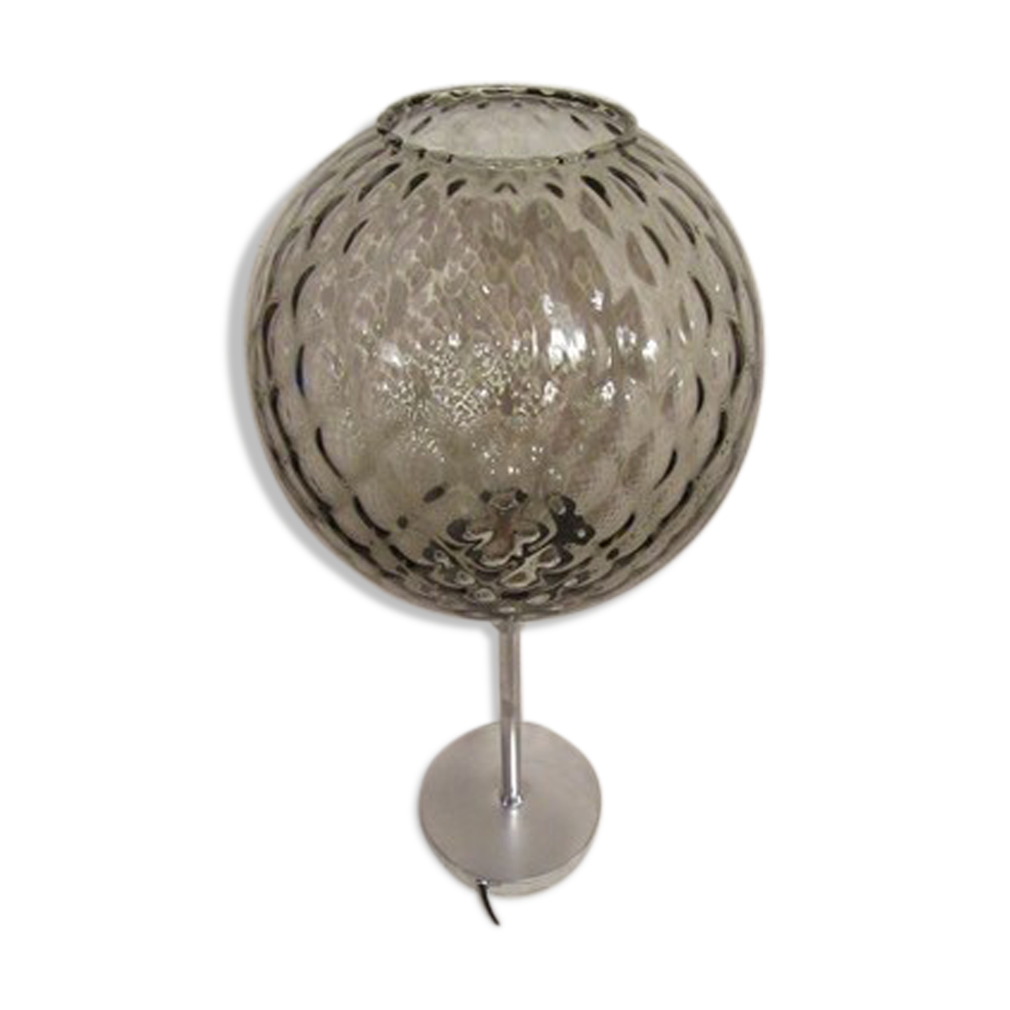 Lamp smoked glass - foot metal 1960