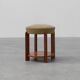 Art Deco stool in wood with original fabric, France ca. 1920