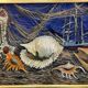 Huile sur toile Laure Malcles Masereel nature morte aux coquillages 1960
