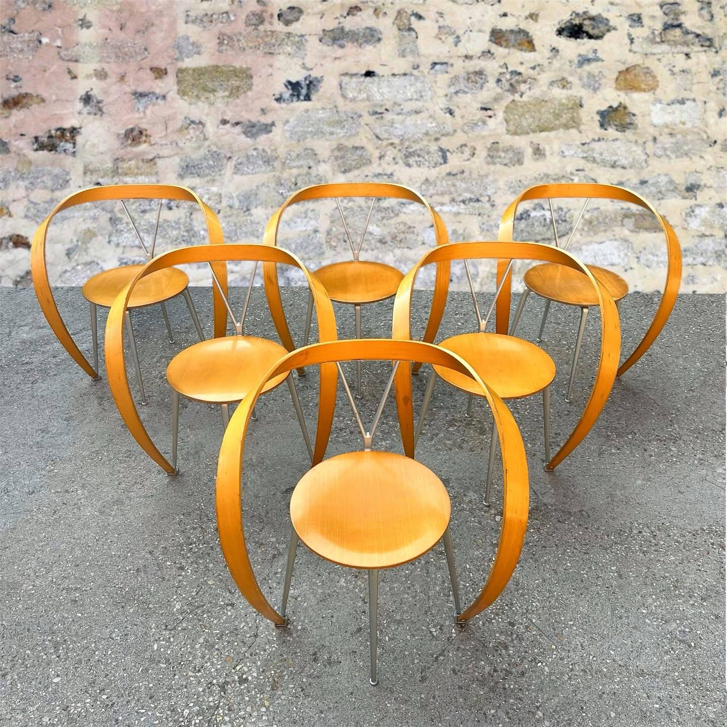 Suite de 6 chaises « Revers » par Andrea Branzi pour Cassina, 1990