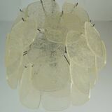 Mid century pendant light with 30 acrylic discs like ice glass 1960s 1970s