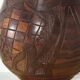 Vintage Turned and Carved Wooden Vase - Vine Decor H 28 cm