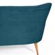 Three-seater sofa in German velvet, 1960s, ocean blue, restored.