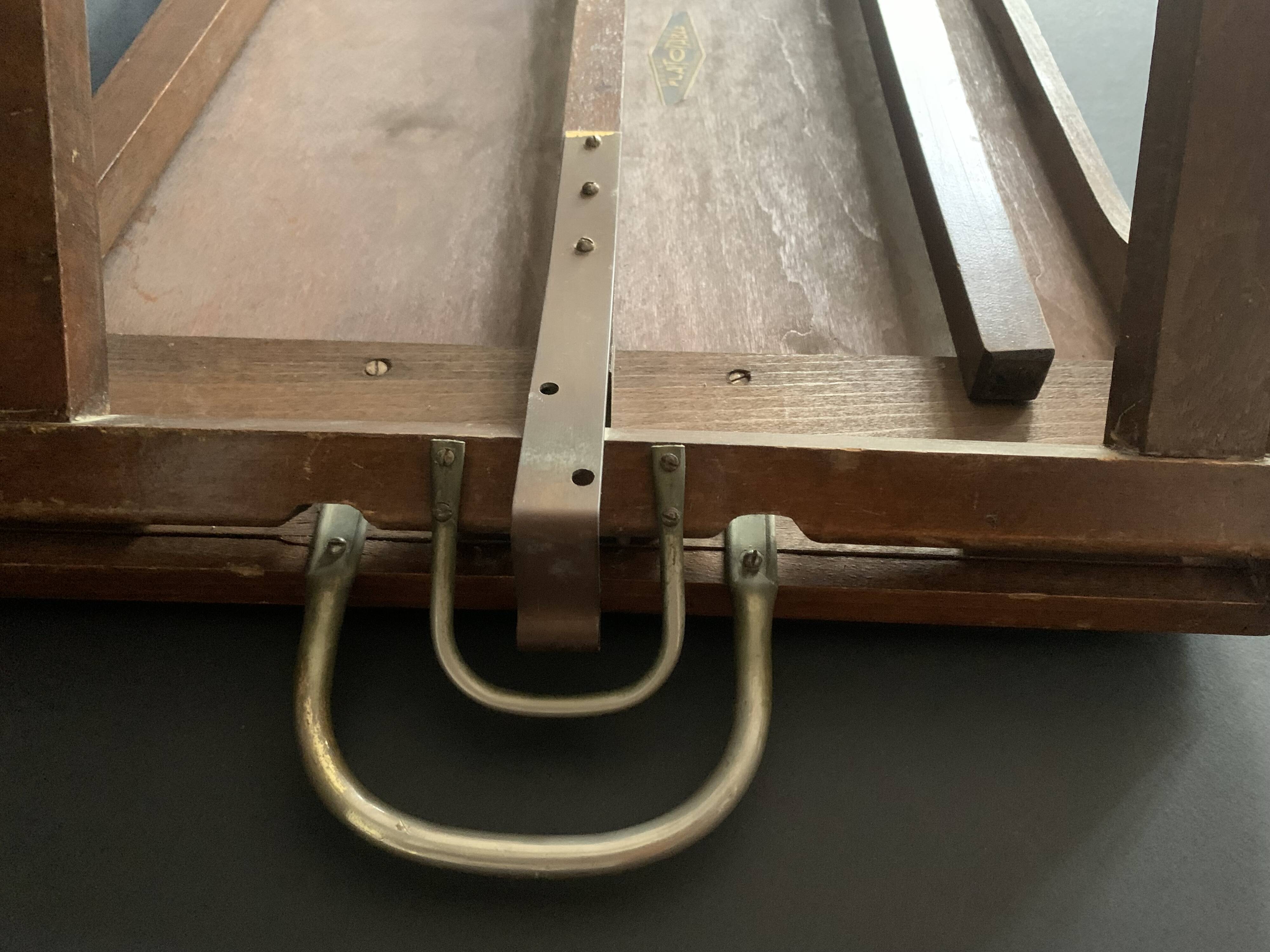 Folding table top in wood and tuya burl, 1930/40, brand "Platotable"