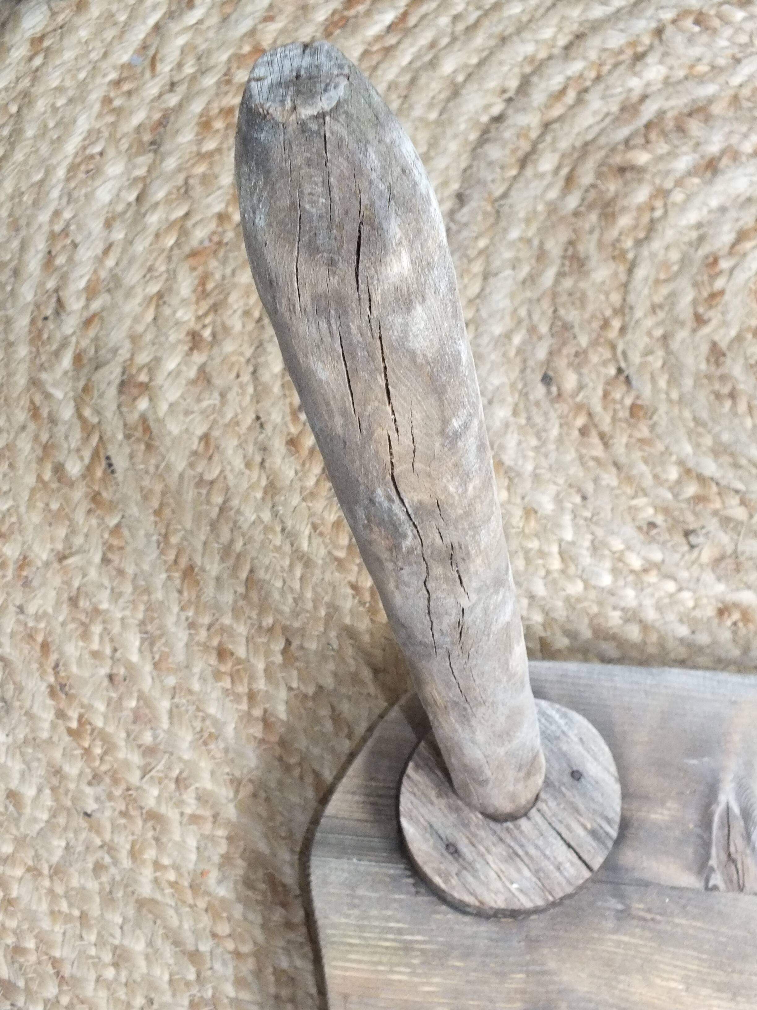 Brutalist tripod fir stool, 60s/70s