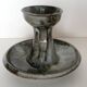 Candlestick signed Thierry and Chantal Robert in enamelled Loir sandstone
