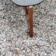 Designer coffee table by Hugues Poignant in rosewood and smoked glass from the 70s