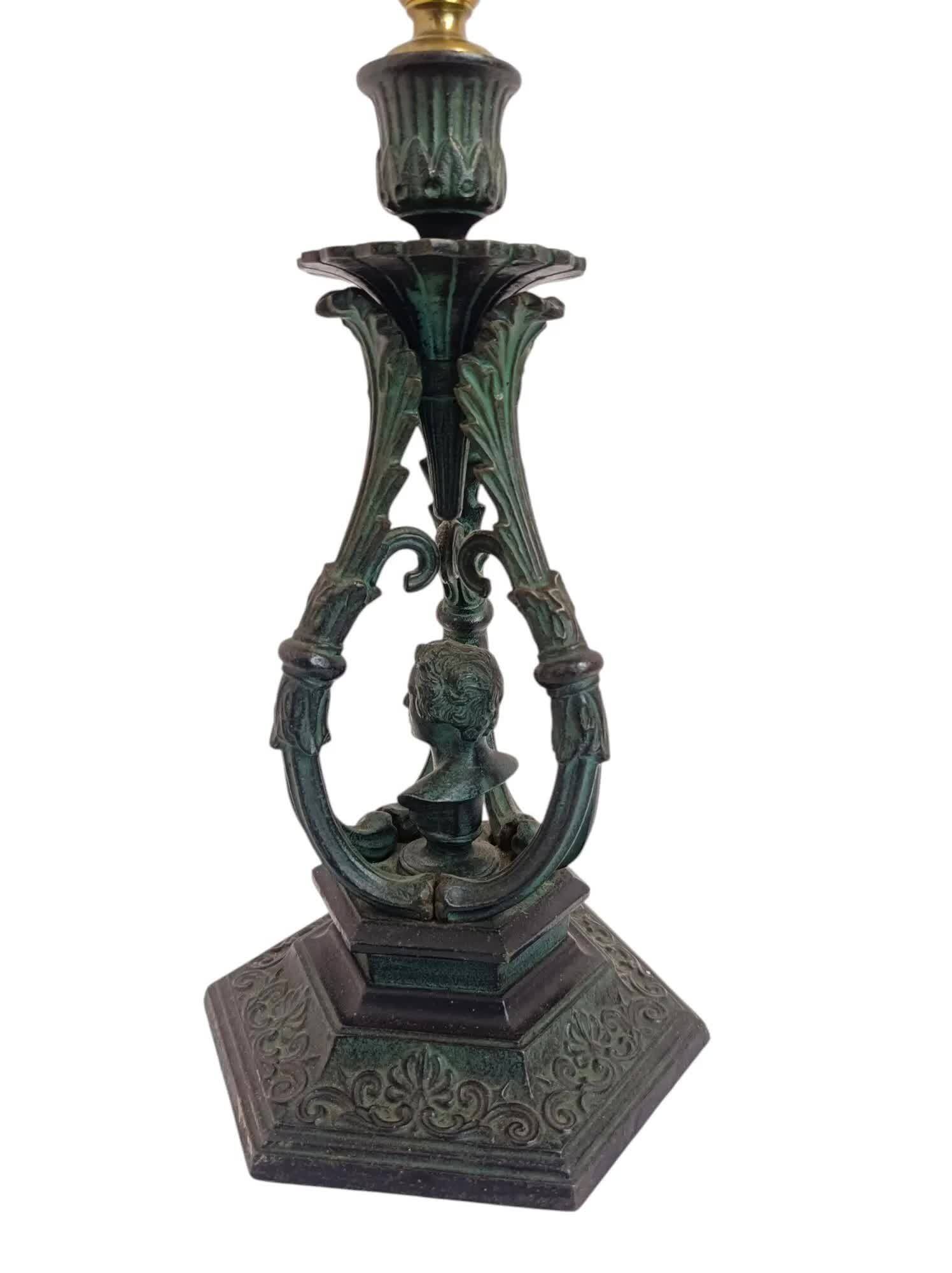 Chandelier lamp Schiller, cast iron and brass, Germany 19th century