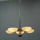 Exceptional Art Deco Functionalist Nickel-Plated Chandelier, 1930s