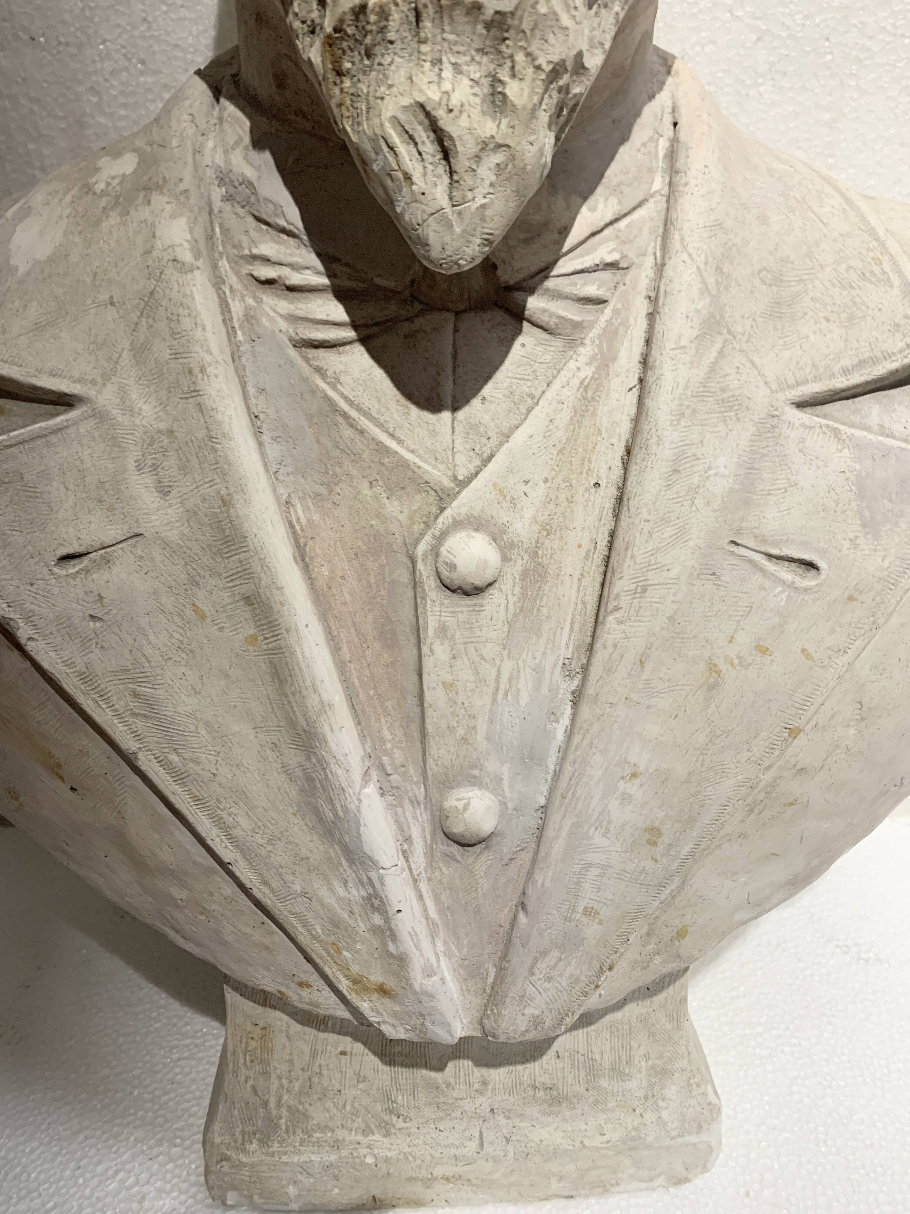 Sculpted plaster proof "Bust of a notable" 20th century