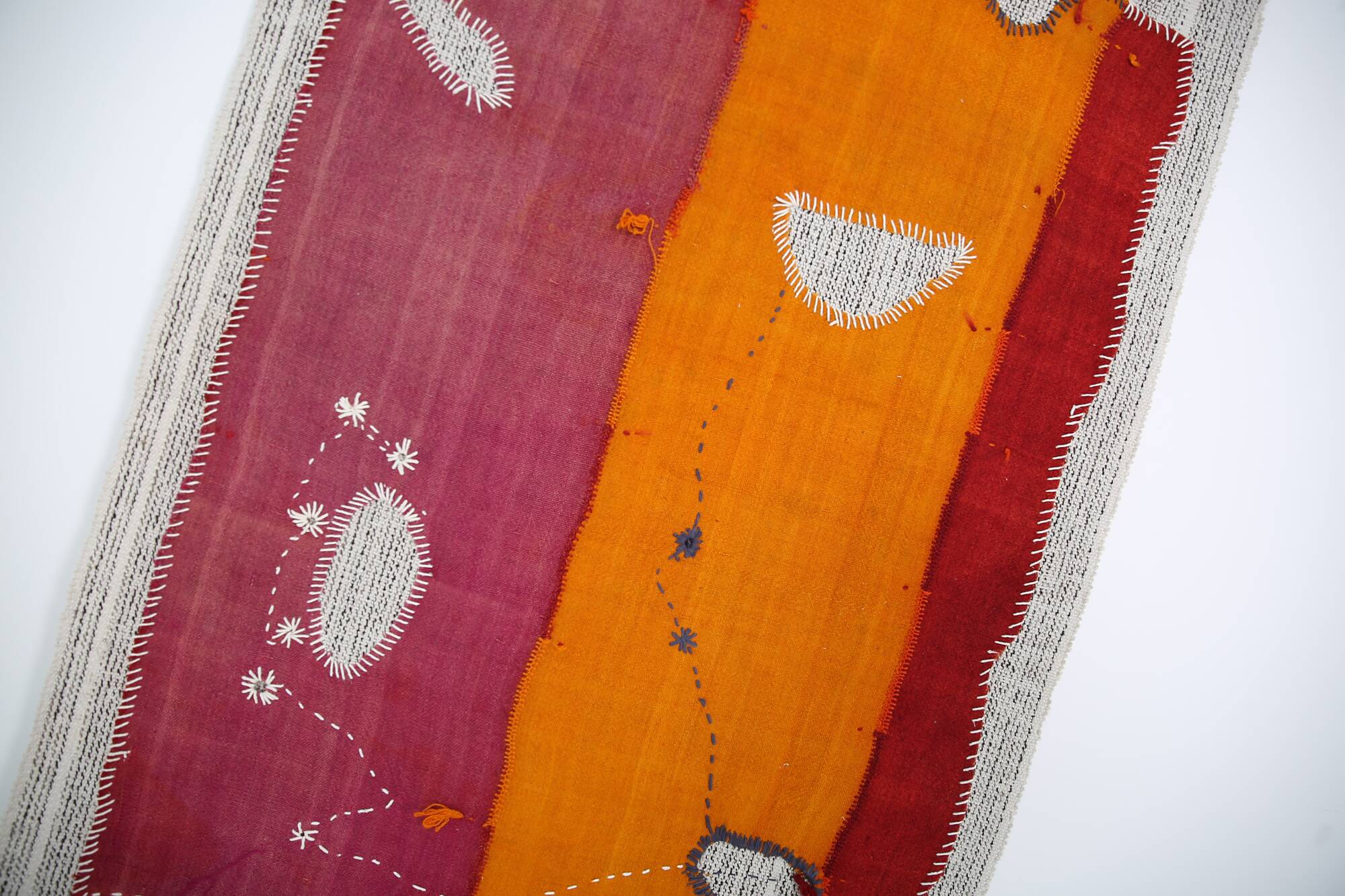 Handwoven Textile Wall Hanging, Vintage Wall Rug, 106x156 Cm