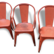 Chaise industrielle rouge