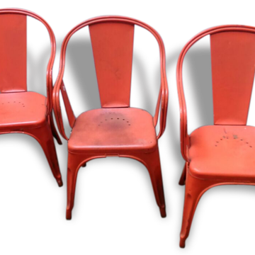 Chaise industrielle rouge