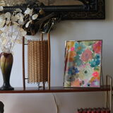 Lampe en rotin tressé des années 60