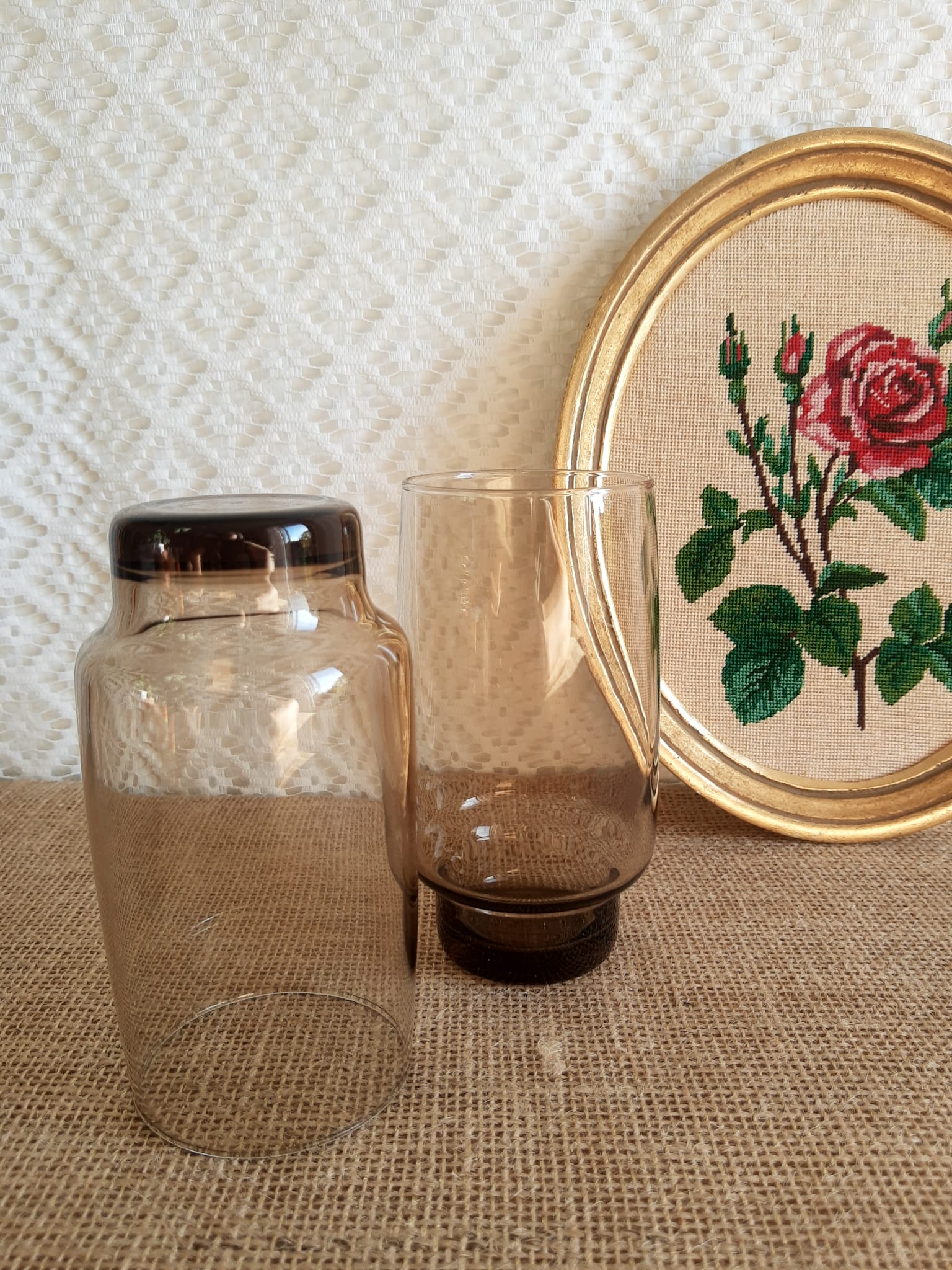 Duo of vintage 70s smoked glasses
