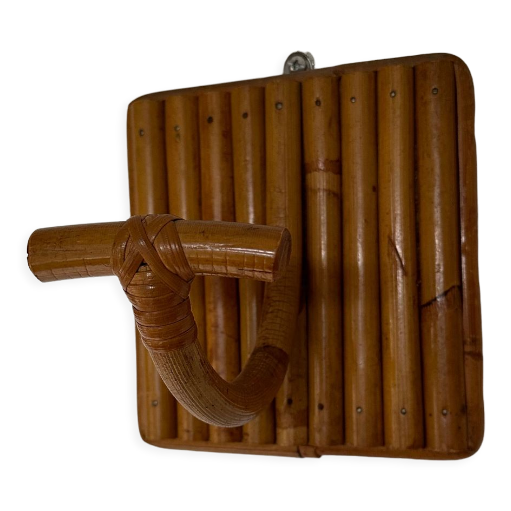 Pair patere vintage bamboo