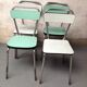 Table formica et ses 4 chaises vert menthe