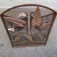 Foldable wrought iron fireplace screen sculpted from the 1950s.