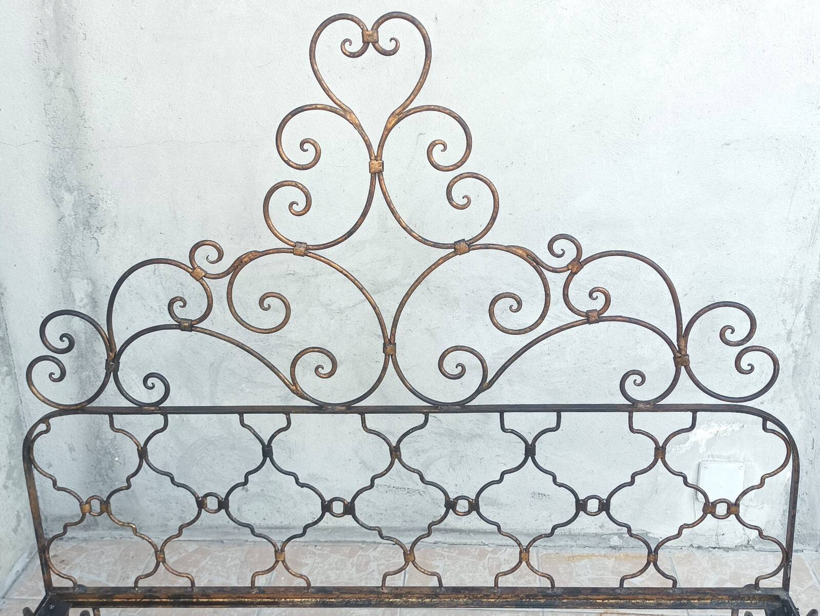 Louis XV style wrought iron bed