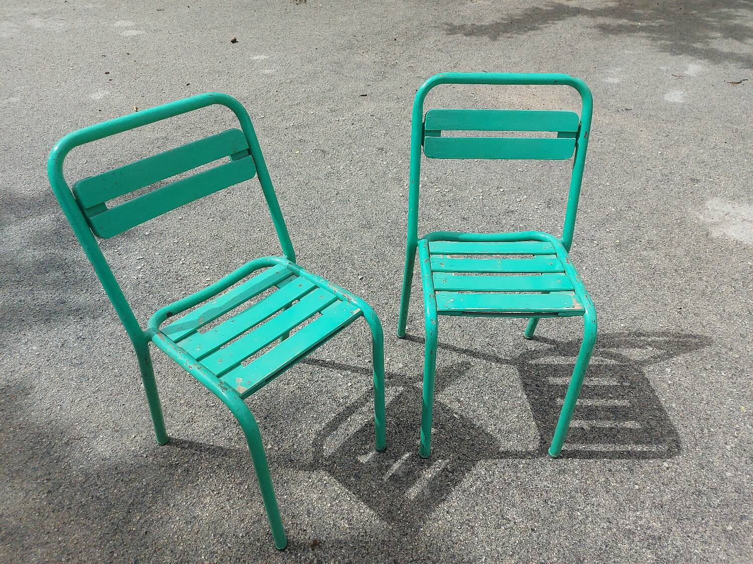 Two vintage garden chairs
