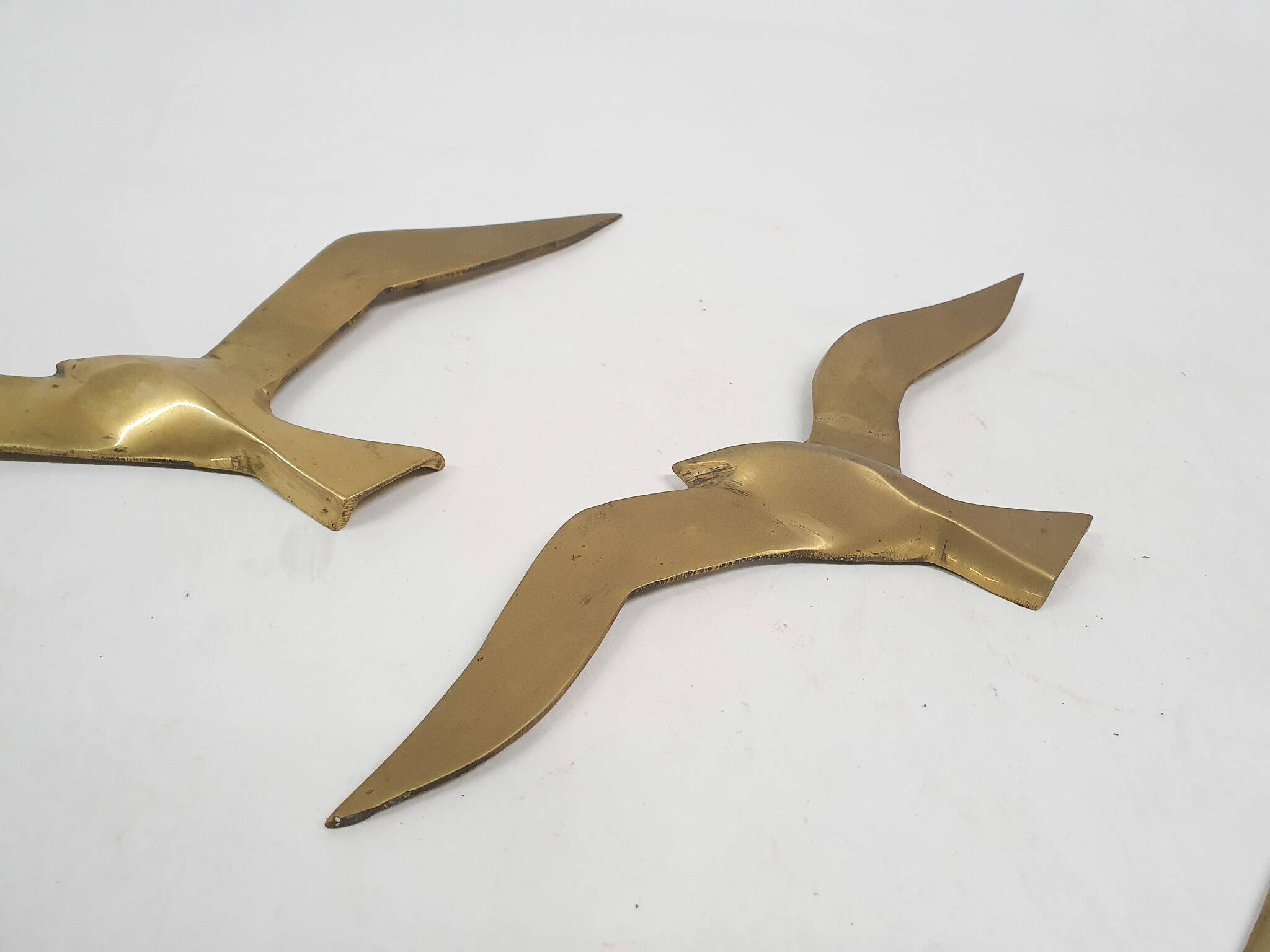 Set of three brass wall objects - birds, The Netherlands, 1960's