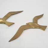 Set of three brass wall objects - birds, The Netherlands, 1960's