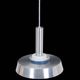 Rare pendant lamp / aluminum / opaline glass / Space Age / Mid-Century Danish Modern design / 1960s / 1970s