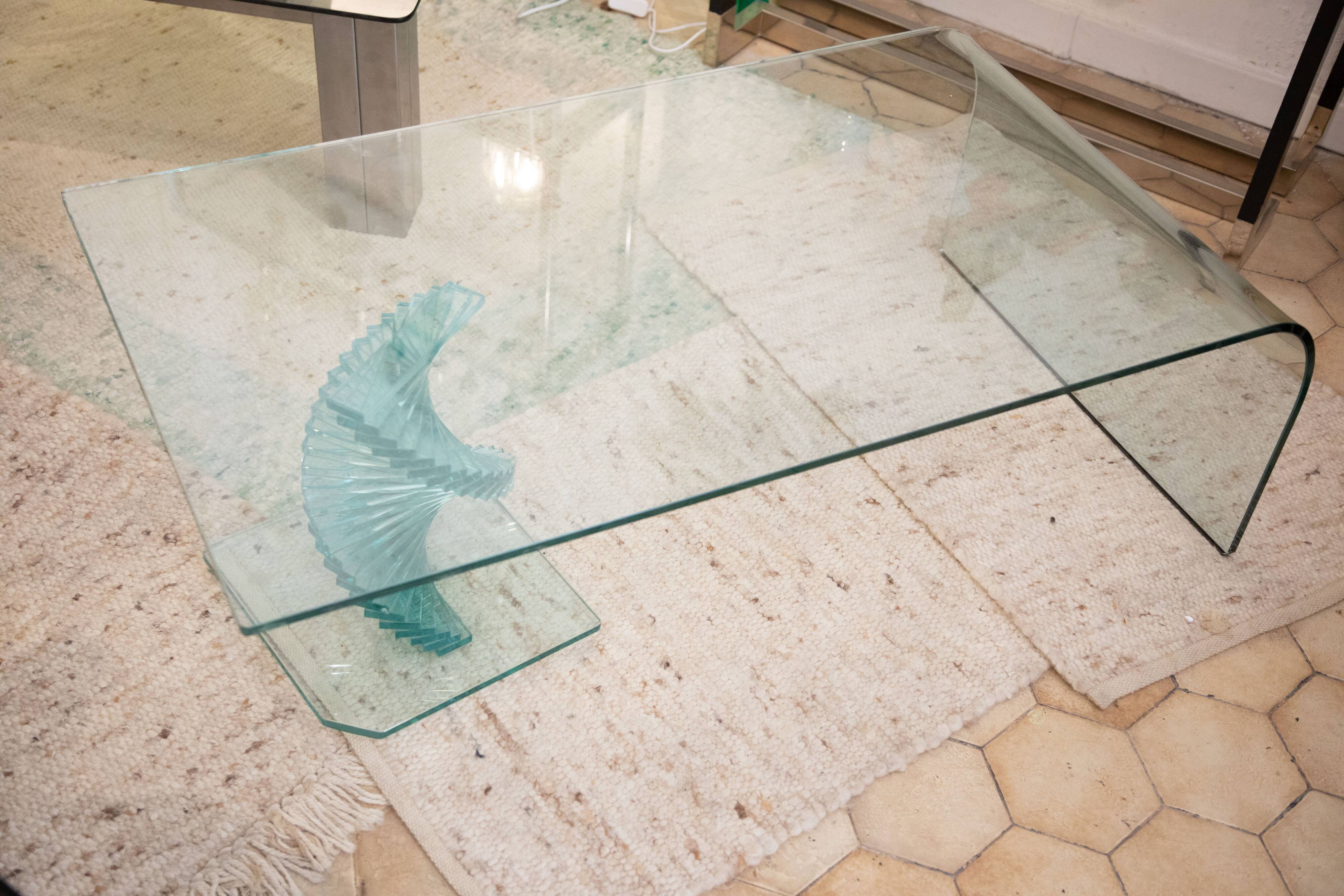Twisted glass coffee table Italy 70