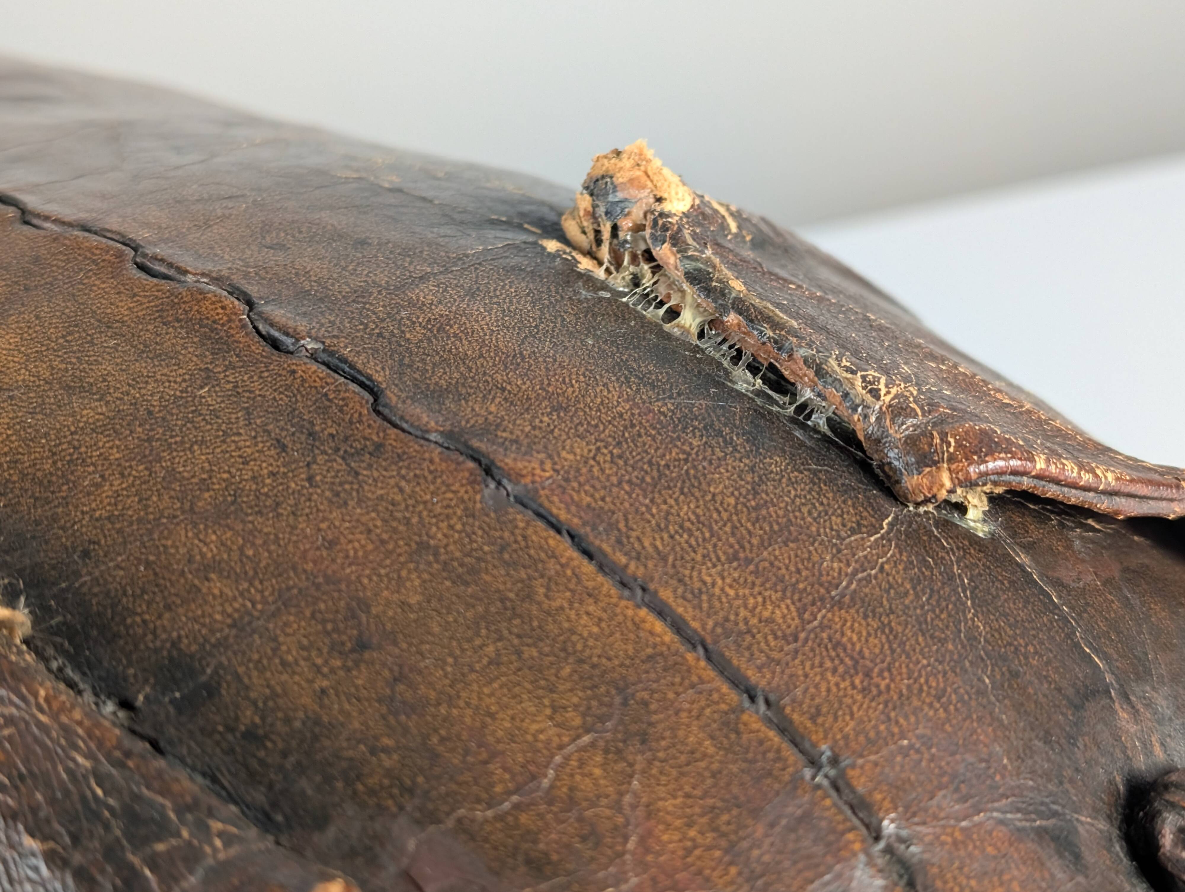 Leather pig ottoman  att dimitri omersa, 1960s