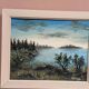 Swedish oil on canvas “Lakeside” attributed to Kulo Green, vintage & framed 29×24cm
