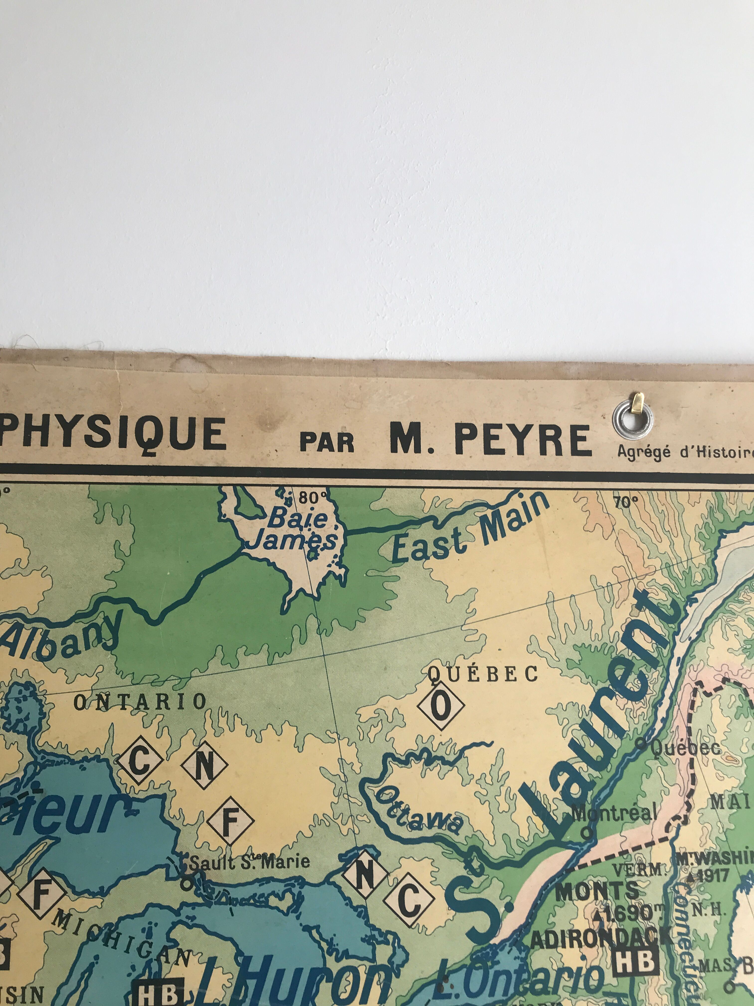 Vintage school map United States N°33 Editions Hatier by M.Peyre